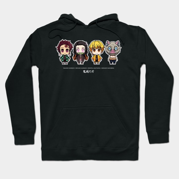 demon slayer pixel art Hoodie by eternal sunshine